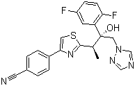 structure of CAS# 241479-67-4, Isavuconazole;4-[2-[(1R,2R)-2-(2,5-Difluorophenyl)-2-hydroxy-1-methyl-3-(1H-1,2,4-triazol-1-yl)propyl]-4-thiazolyl]benzonitrile