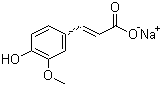 structure of CAS# 24276-84-4, Sodium ferulic;Ferulic acid sodium salt; 4-Hydroxy-3-methoxycinnamic acid sodium salt