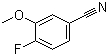 结构式 CAS# 243128-37-2, 4-氟-3-甲氧基苯腈; 4-氟-3-甲氧基苯甲腈
