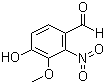 structure of CAS# 2450-26-2, 4-Hydroxy-3-methoxy-2-nitrobenzaldehyde;2-Nitrovanillin; NSC 95689