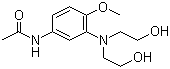 结构式 CAS# 24530-67-4, N-[3-[双(2-羟乙基)氨基]-4-甲氧基苯基]乙酰胺; 3-(N,N-二羟乙基)氨基-4-甲氧基乙酰苯胺