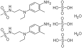 structure of CAS# 24567-76-8, Color developing agent CD-3;4-(N-Ethyl-N-2-methanesulfonylaminoethyl)-2-methylphenylenediamine sulfate