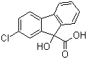 结构式 CAS# 2464-37-1, 氯芴素; 2-氯-9-羟基-9H-芴-9-甲酸