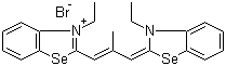 3-Ethyl-2-[3-(3-ethyl-3H-benzoselenazol-2-ylidene)-2-methylprop-1-enyl]benzoselenazolium bromide molecular structure (CAS 24687-31-8)