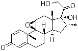 (9b,11b,16a)-9,11-Epoxy-17,21-dihydroxy-16-methyl-pregna-1,4-diene-3,20-dione molecular structure (CAS 24916-90-3)