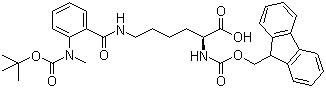 结构式 CAS# 251103-43-2, N6-[2-[(叔丁氧羰基)甲基氨基]苯甲酰基]-N2-[(9H-芴-9-基甲氧基)羰基]-L-赖氨酸