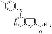 结构式 CAS# 251992-66-2, 4-[(4-甲基苯基)硫基]噻吩并[2,3-c]吡啶-2-甲酰胺