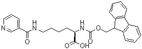structure of CAS# 252049-12-0, N2-[(9H-Fluoren-9-ylmethoxy)carbonyl]-N6-(3-pyridinylcarbonyl)-D-lysine
