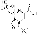 结构式 CAS# 252930-37-3, (alphaS)-alpha-氨基-5-(叔丁基)-3-(膦酰甲氧基)-4-异恶唑丙酸