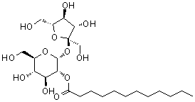 结构式 CAS# 25339-99-5, 蔗糖单月桂酸酯