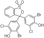 结构式 CAS# 2553-71-1, 溴氯酚蓝; 二溴二氯酚磺酞; 4,4'-(3H-2,1-苯并恶硫羟-3-亚基)双(2-溴-6-氯苯酚)-S,S-二氧化物