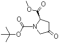 结构式 CAS# 256487-77-1, (2R)-4-氧代吡咯烷-1,2-二羧酸 1-叔丁酯 2-甲酯