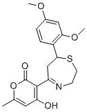 3-(7-(2,4-Dimethoxyphenyl)-2,3,6,7-tetrahydro-(1,4)thiazepin-5-yl)-4-hydroxy-6-methylpyran-2-one molecular structure (CAS 257292-29-8)