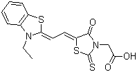 [5-[2-(3-乙基-3H-苯并噻唑-2-亚基)乙亚基]-4-氧代-2-硫酮噻唑烷-3-基]乙酸分子结构 (CAS 25962-03-2)