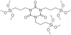 structure of CAS# 26115-70-8, 1,3,5-Tris(trimethoxysilylpropyl) isocyanurate;Silquest A-Link 597; Silquest Y 11570; Silquest Y 11597; Tris(3-trimethoxysilylpropyl)cyclotriisocyanurate; Tris[(trimethoxysilyl)propyl]isocyanurate; Tris[3-(trimethoxysilyl)propyl] isocyanurate