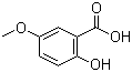 结构式 CAS# 2612-02-4, 5-甲氧基水杨酸