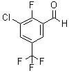 structure of CAS# 261763-02-4, 2-Fluoro-3-chloro-5-trifluoromethylbenzaldehyde;3-Chloro-5-trifluoromethyl-2-fluorobenzaldehyde