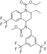structure of CAS# 262352-17-0, Torcetrapib;(2R,4S)-4-[(3,5-Bis-trifluoromethylbenzyl)methoxycarbonylamino]-2-ethyl-6-trifluoromethyl-3,4-dihydro-2H-quinoline-1-carboxylic acid ethyl ester
