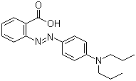 结构式 CAS# 2641-01-2, 丙基红; 2-[(4-二丙基氨基)苯基]偶氮基苯甲酸