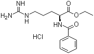 结构式 CAS# 2645-08-1, N-苯甲酰基-L-精氨酸乙酯盐酸盐