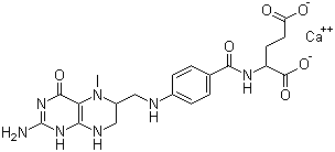 Calcium 5-methyltetrahydrofolate molecular structure (CAS 26560-38-3)