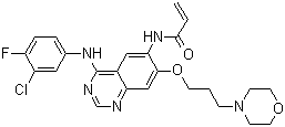 structure of CAS# 267243-28-7, Canertinib;N-[4-(3-Chloro-4-fluoroanilino)-7-(3-morpholinopropoxy)quinazolin-6-yl]acrylamide