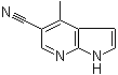 结构式 CAS# 267875-39-8, 4-甲基-1H-吡咯并[2,3-b]吡啶-5-甲腈