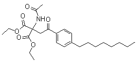 2-(Acetylamino)-2-[2-(4-octylphenyl)-2-oxoethyl]-propanedioic acid 1,3-diethyl ester molecular structure (CAS 268557-49-9)
