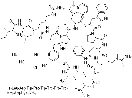 Omiganan pentahydrochloride molecular structure (CAS 269062-93-3)