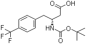 结构式 CAS# 269726-77-4, N-叔丁氧羰基-(R)-3-氨基-4-(4-三氟甲基苯基)丁酸