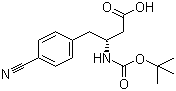 结构式 CAS# 269726-86-5, N-叔丁氧羰基-(R)-3-氨基-4-(4-氰基苯基)丁酸