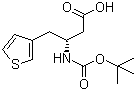 结构式 CAS# 269726-92-3, N-叔丁氧羰基-(R)-3-氨基-4-(3-噻吩基)丁酸