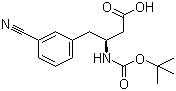 structure of CAS# 270065-86-6, Boc-(S)-3-Amino-4-(3-cyanophenyl)butyric acid;(betaS)-3-Cyano-beta-[[(tert-butoxy)carbonyl]amino]benzenebutanoic acid