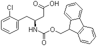 structure of CAS# 270596-37-7, Fmoc-(S)-3-Amino-4-(2-chlorophenyl)butyric acid;(S)-N-(9-Fluorenylmethyloxycarbonyl)-3-amino-4-(2-chlorophenyl)butyric acid
