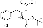 structure of CAS# 270596-39-9, Boc-(S)-3-Amino-4-(3-chlorophenyl)butyric acid;(S)-N-(tert-Butoxycarbonyl)-3-amino-4-(3-chlorophenyl)butyric acid