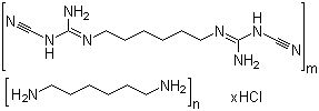 Poly(hexamethylenebicyanoguanide-hexamethylenediamine) hydrochloride molecular structure (CAS 27083-27-8)