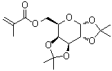 structure of CAS# 2715-36-8, Diisopropylidenegalactose 6-methacrylate;6-O-Methacryloyl-1,2:3,4-di-O-isopropylidene-alpha-D-galactopyranose; 6-O-Methacryloyl-1,2:3,4-di-O-isopropylidine-D-galactopyranose