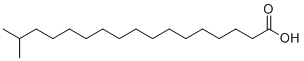 structure of CAS# 2724-58-5, Isostearic acid;16-Methylheptadecanoic acid