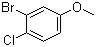 structure of CAS# 2732-80-1, 3-Bromo-4-chloroanisole;2-Chloro-5-methoxybromobenzene