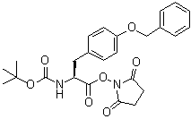 结构式 CAS# 27601-29-2, N-[叔丁氧羰基]-O-(苄基)-L-酪氨酸琥珀酰亚胺基酯