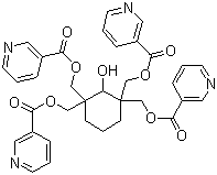 结构式 CAS# 27959-26-8, 尼可莫尔; [2-羟基-1,3,3-三(吡啶-3-甲酰氧甲基)环己基]甲基吡啶-3-甲酸酯