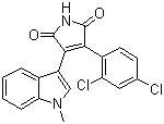 结构式 CAS# 280744-09-4, SB 216763; 3-(2,4-二氯苯基)-4-(1-甲基-1H-吲哚-3-基)-1H-吡咯-2,5-二酮