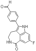 4-(8-Fluoro-3,4,5,6-tetrahydro-6-oxo-1H-azepino[5,4,3-cd]indol-2-yl)benzaldehyde molecular structure (CAS 283173-84-2)