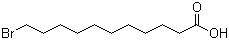 结构式 CAS# 2834-05-1, 11-溴十一酸; 11-溴代十一烷酸; 11-溴代十一碳酸