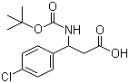 结构式 CAS# 284493-65-8, N-叔丁氧羰基-3-氨基-3-(4'-氯苯基)丙酸