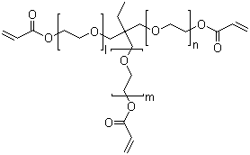 结构式 CAS# 28961-43-5, 乙氧基化三羟甲基丙烷三丙烯酸酯