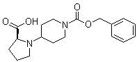 structure of CAS# 289677-06-1, 4-[(2S)-2-Carboxy-1-pyrrolidinyl]-1-piperidinecarboxylic acid 1-(phenylmethyl) ester