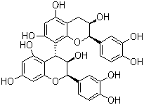 structure of CAS# 29106-49-8, Proanthocyanidin B2;Procyanidin B2; Procyanidol B2; (2R,2'R,3R,3'R,4R)-2,2'-Bis(3,4-dihydroxyphenyl)-3,3',4,4'-tetrahydro-[4,8'-bi-2H-1-benzopyran]-3,3',5,5',7,7'-hexol