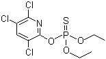 结构式 CAS# 2921-88-2, 毒死蜱; 氯蜱硫磷; O,O-二乙基-O-(3,5,6-三氯-2-吡啶基)硫代磷酸