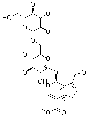 Genipin 1-O-beta-D-gentiobioside molecular structure (CAS 29307-60-6)